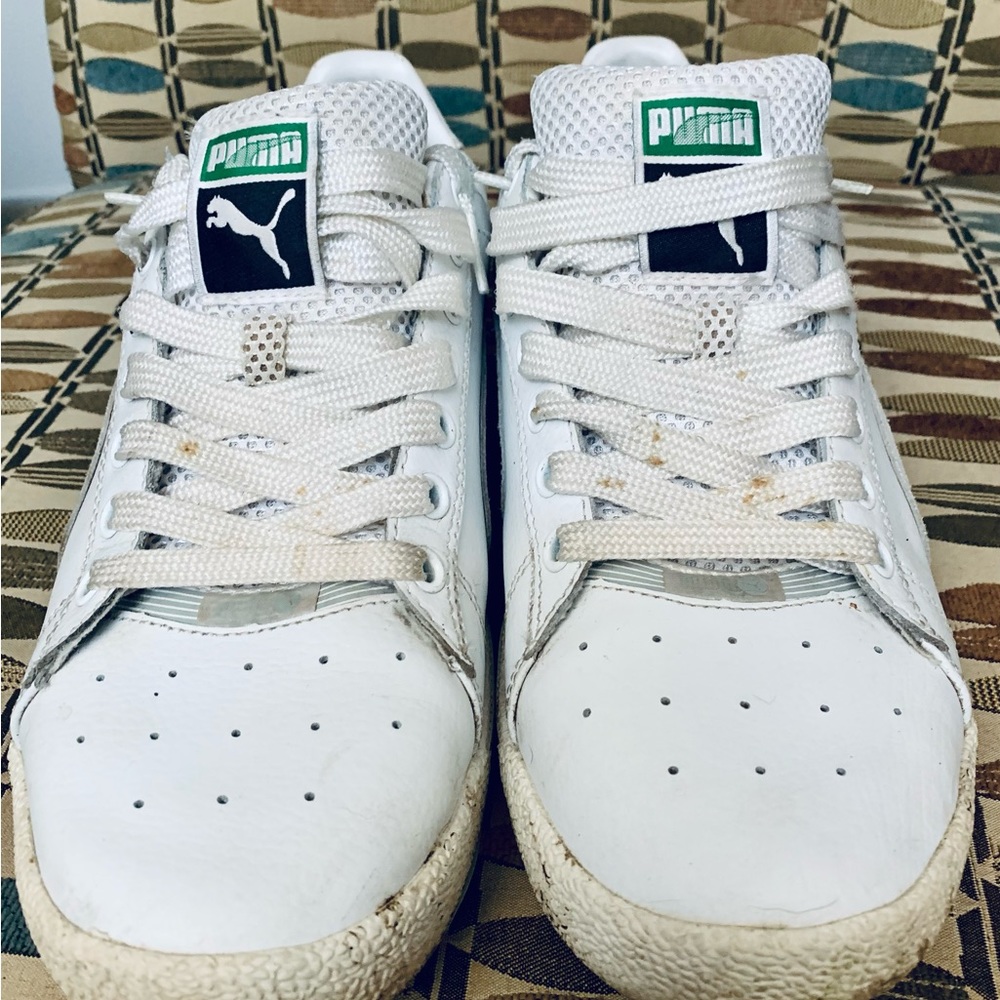 Puma White Mens Tennis shoes, size 10.5